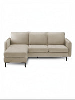 TOCO Meubles Sofa sectionnel Zahra beige en tissu, confortable et polyvalent, avec méridienne.