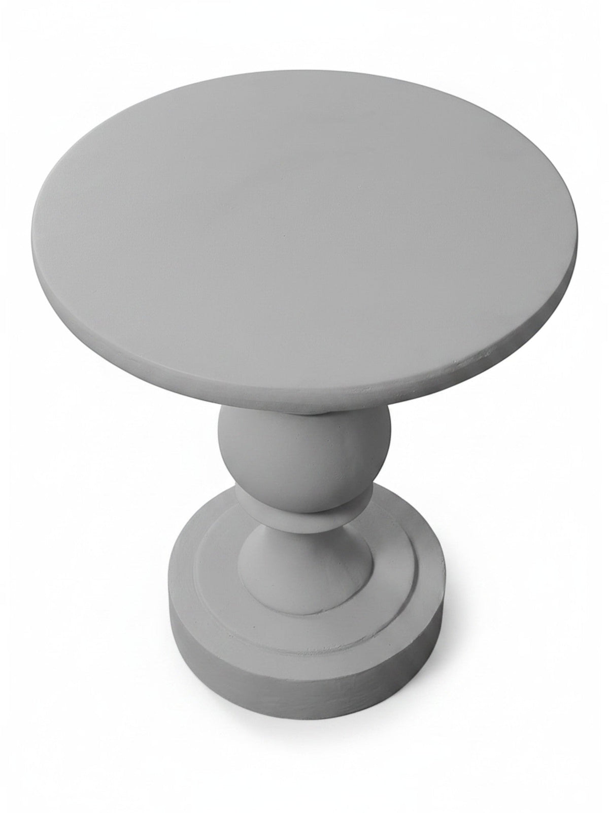 Table d'appoint ronde TOCO Meubles Apolo en oxyde de magnésium gris au design classique et élégant