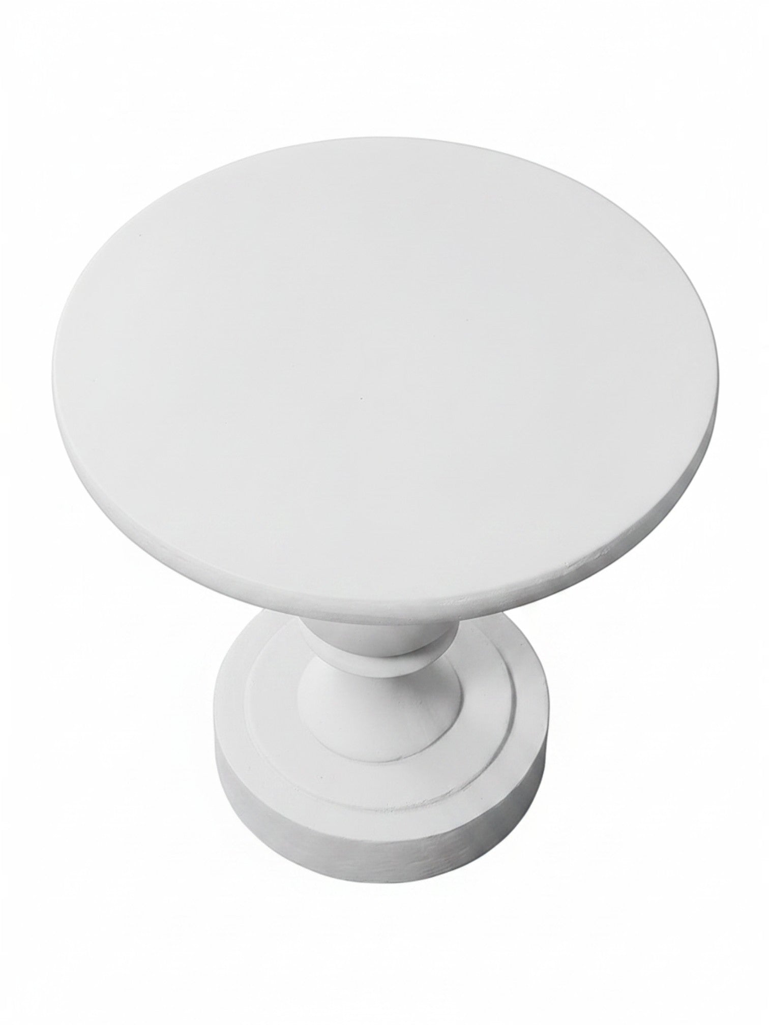 Table d'appoint ronde blanche TOCO Meubles en oxyde de magnésium au design classique et épuré