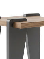 Table d'appoint Zenko TOCO Meubles avec plateau en bois naturel et pieds en métal gris anthracite