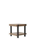 Table d'appoint TOCO Meubles Jorani en bois brun avec structure en métal noir et étagère inférieure