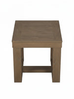 Table d'appoint carrée TOCO Meubles Carito en bois gris avec un design robuste et minimaliste