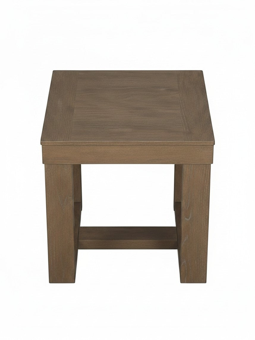 Table d'appoint carrée TOCO Meubles Carito en bois gris avec un design robuste et minimaliste