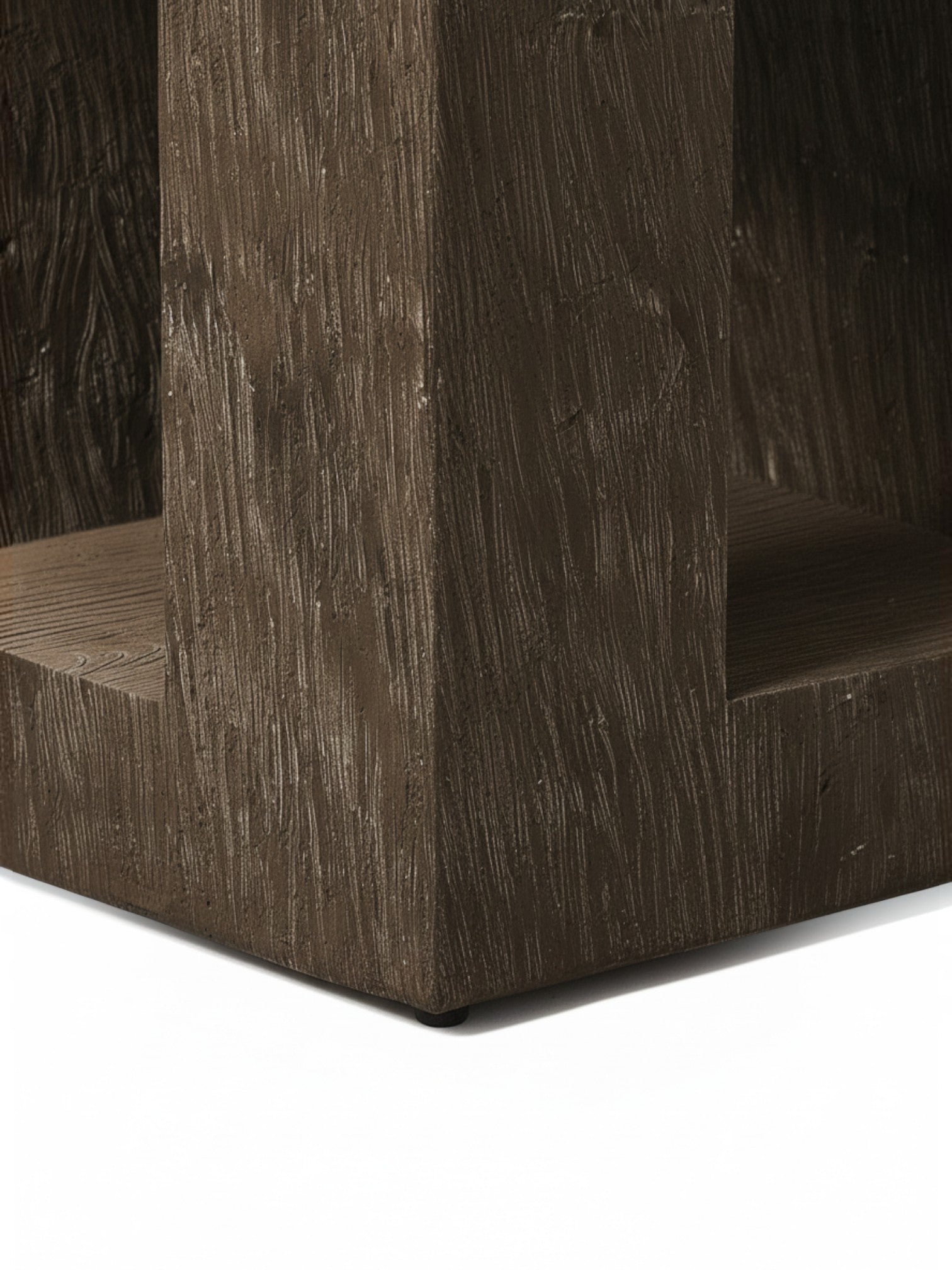 Table d'appoint Jupiter TOCO Meubles cubique en oxyde de magnésium brun avec texture effet bois et tablette intégrée