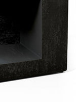 Table d'appoint TOCO Meubles Jupiter noire en oxyde de magnésium avec texture effet béton et tablette de rangement