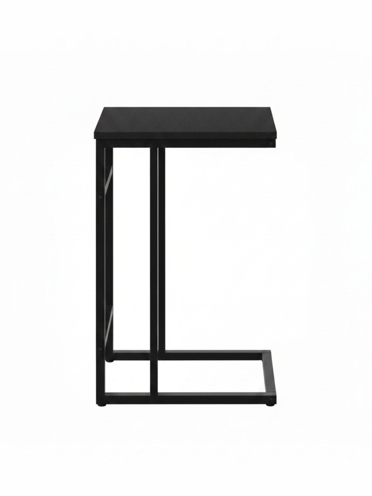 Table d'appoint TOCO Meubles Valcourt noire au design minimaliste en forme de C pour canapé