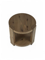 Table d'appoint ronde TOCO Meubles en bois clair avec plateau inférieur et veinage naturel visible