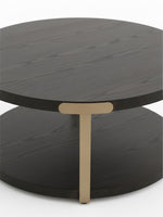 Ensemble de tables basses TOCO Meubles Shylo rondes en bois noir avec détails en laiton doré