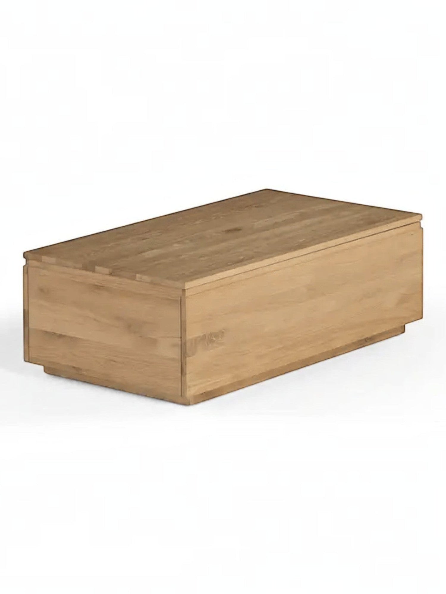 Table basse TOCO Meubles en bois massif de chêne scandinave avec plateau relevable et rangement intégré