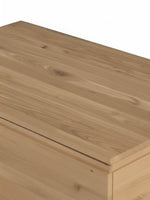 Table basse TOCO Meubles en bois massif de chêne scandinave avec plateau relevable et grain naturel apparent