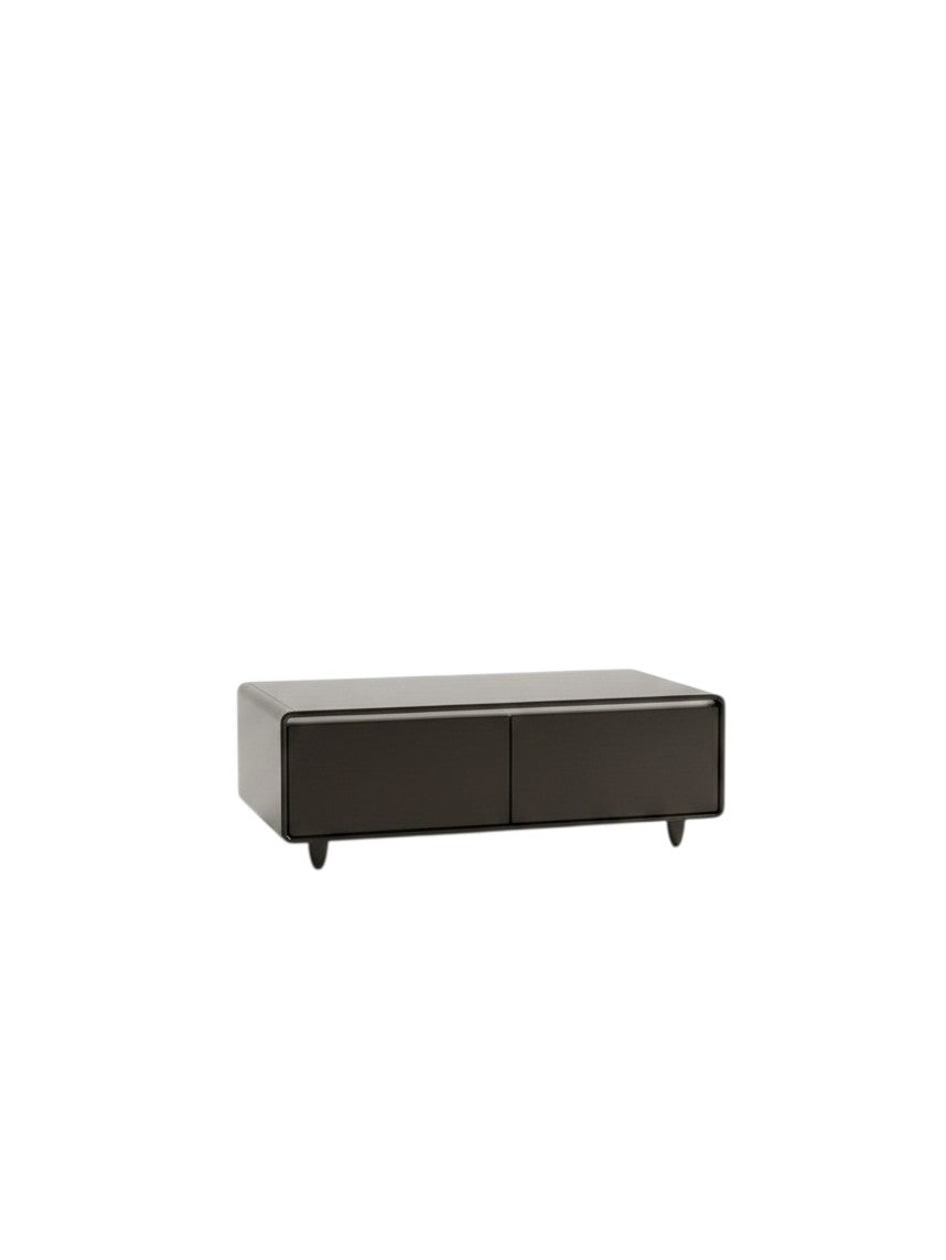 Table basse intelligente TOCO Meubles Party Time noire avec deux tiroirs et design contemporain