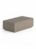 Table basse TOCO Meubles Transformer en orme ancien avec plateau relevable et rangement intégré en bois massif
