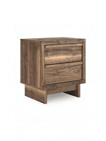 Table de chevet TOCO Meubles Alma en bois foncé avec deux tiroirs et un design contemporain épuré