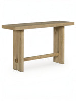 Table console Kyo TOCO Meubles en bois clair avec un design minimaliste et des détails en métal doré