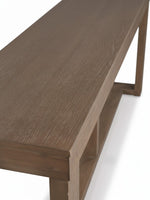 Table console Carito TOCO Meubles en bois gris avec plateau rectangulaire et étagère inférieure