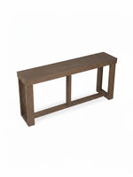 Table console Carito de TOCO Meubles en bois gris avec un design rectangulaire moderne et épuré