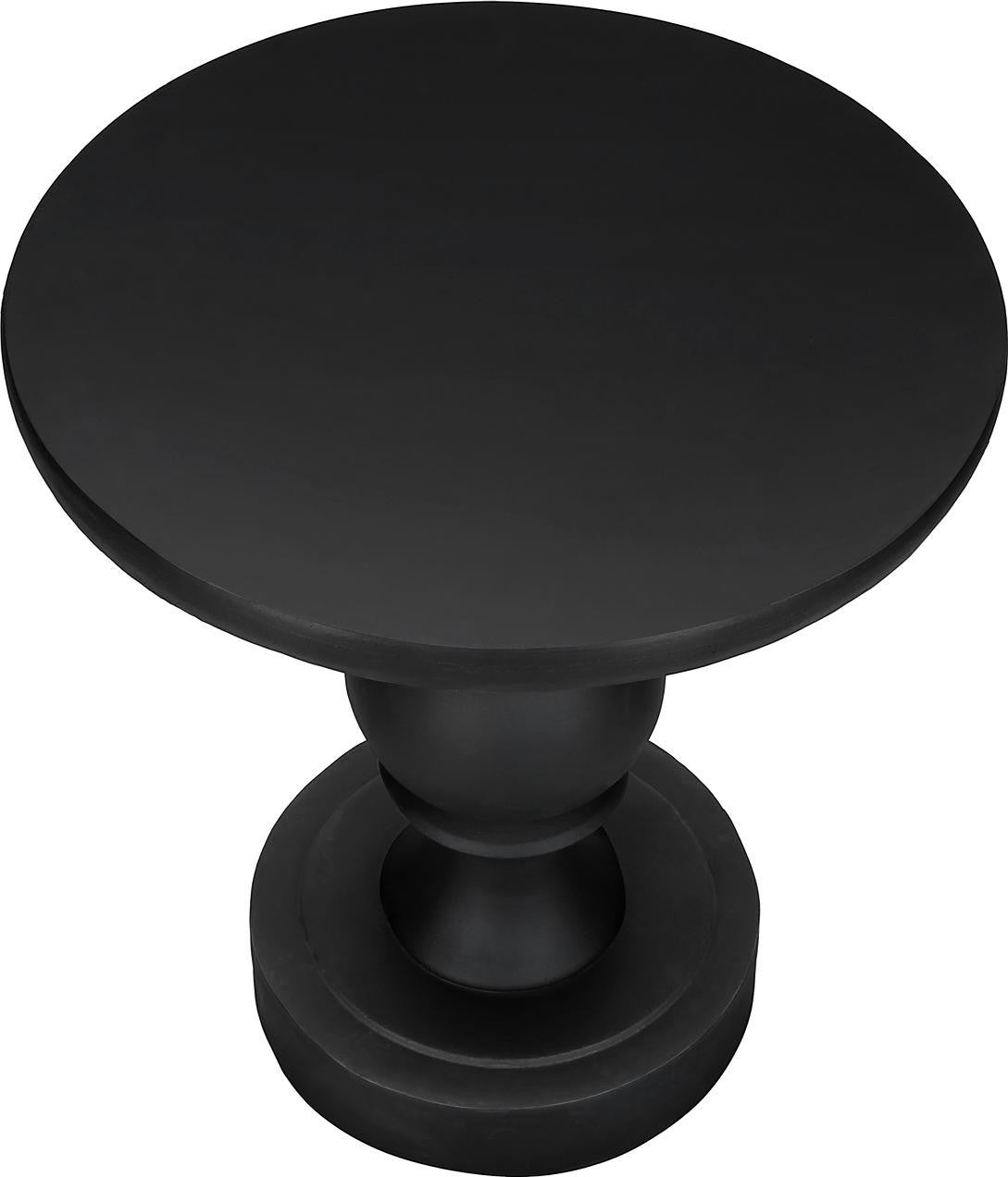 Table d'appoint ronde noire Apolo de TOCO Meubles en oxyde de magnésium, finition mate, style classique.