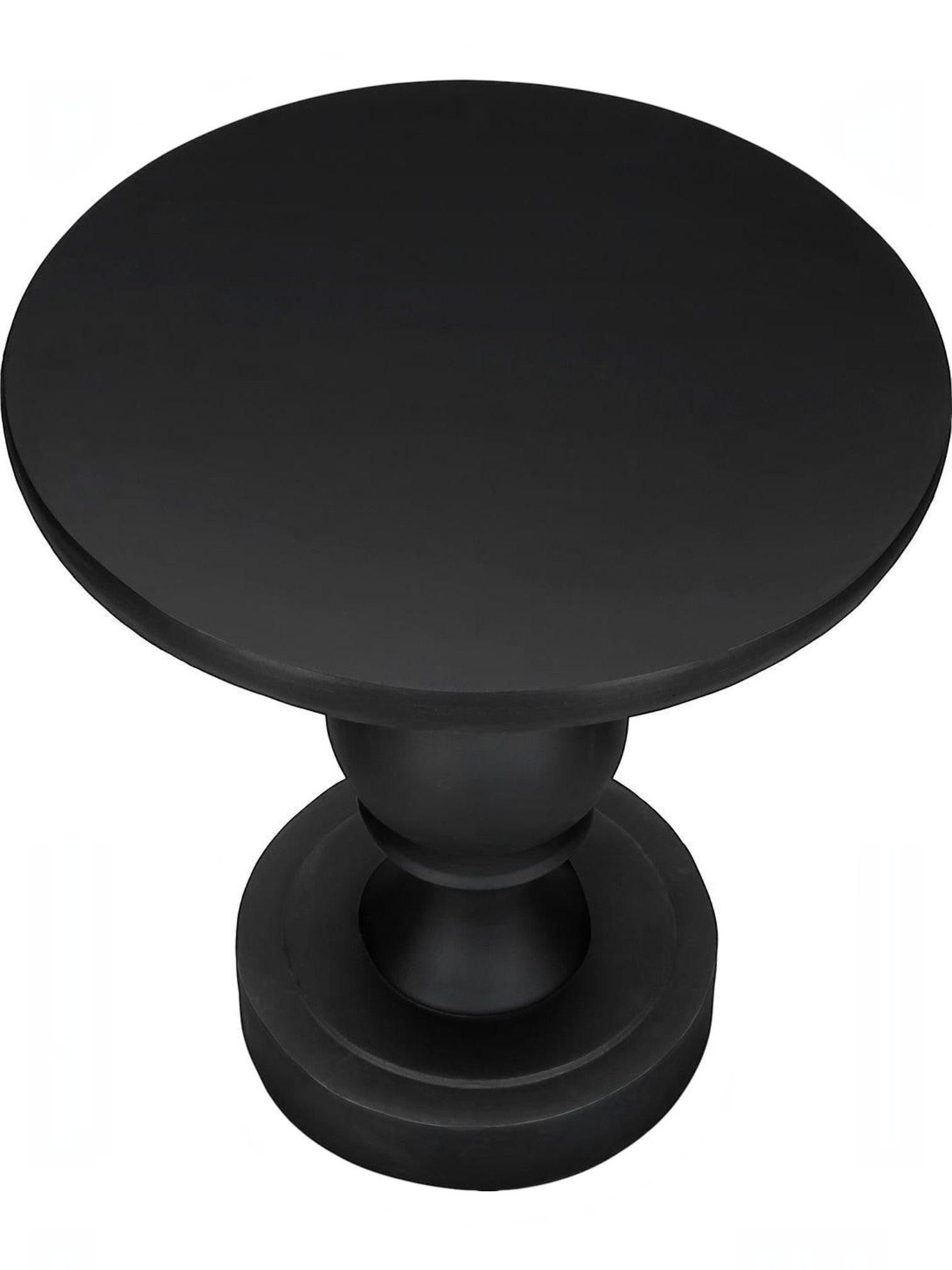 Table d'appoint ronde noire Apolo de TOCO Meubles en oxyde de magnésium, finition mate, style classique.