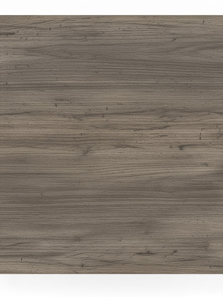 Gros plan sur la texture en bois gris foncé de la table de salle à manger extensible Fiero par TOCO Meubles