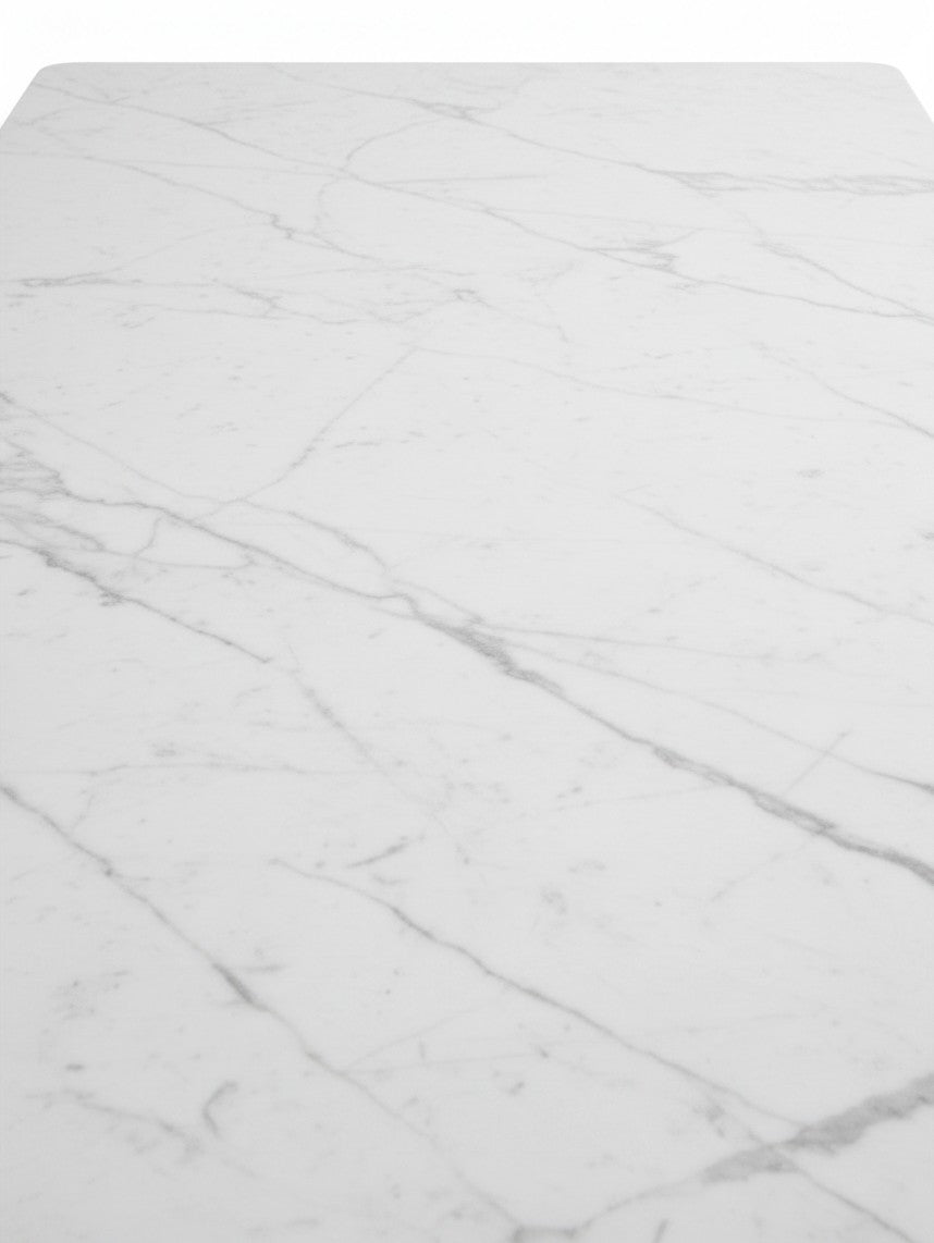 Plateau de table de salle à manger Fiora TOCO Meubles en marbre blanc avec veines grises élégantes