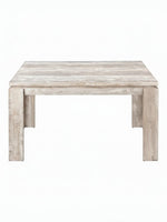 Table de salle à manger Lennox taupe effet bois récupéré par TOCO Meubles. Style contemporain avec pieds blocs robustes.