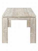 Table de salle à manger TOCO Meubles Lennox en bois effet taupe vieilli, style rustique et contemporain.