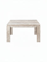 Table de salle à manger TOCO Meubles Lennox en simili bois taupe avec pieds robustes et fini effet bois récupéré