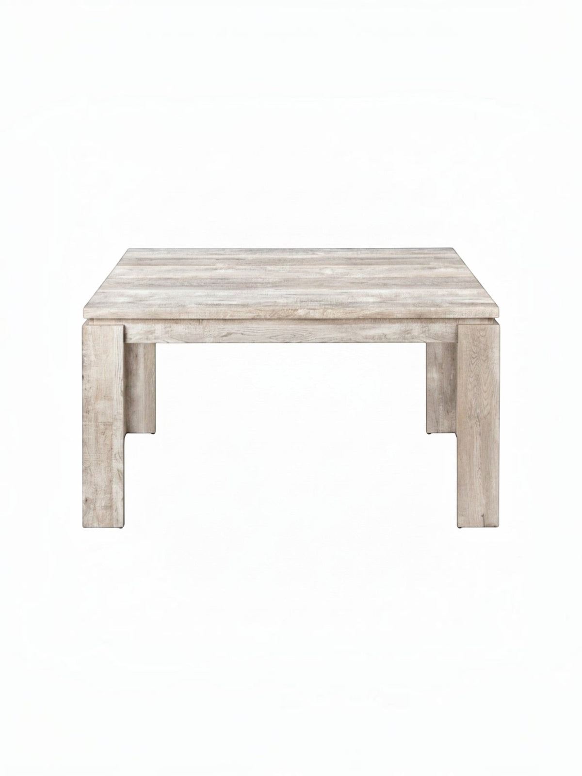 Table de salle à manger TOCO Meubles Lennox en simili bois taupe avec pieds robustes et fini effet bois récupéré