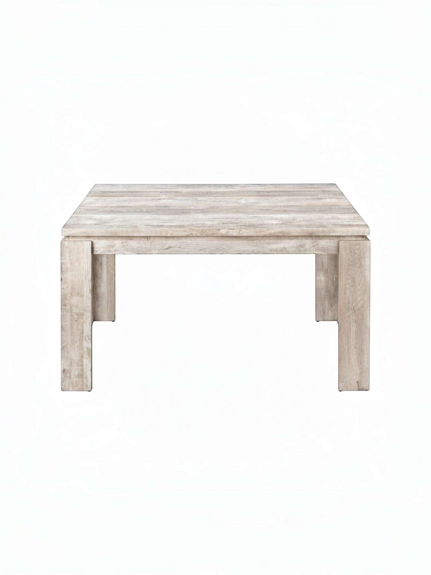 Table de salle à manger TOCO Meubles Lennox en simili bois taupe avec pieds robustes et fini effet bois récupéré