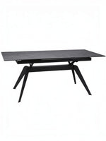 Table de salle à manger Liora TOCO Meubles en céramique grise extensible avec pieds en métal noir