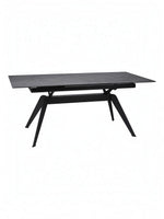 Table de salle à manger Liora TOCO Meubles en céramique grise extensible avec pieds en métal noir