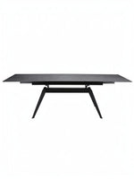 Table de salle à manger Liora TOCO Meubles en céramique grise extensible avec pieds en métal noir
