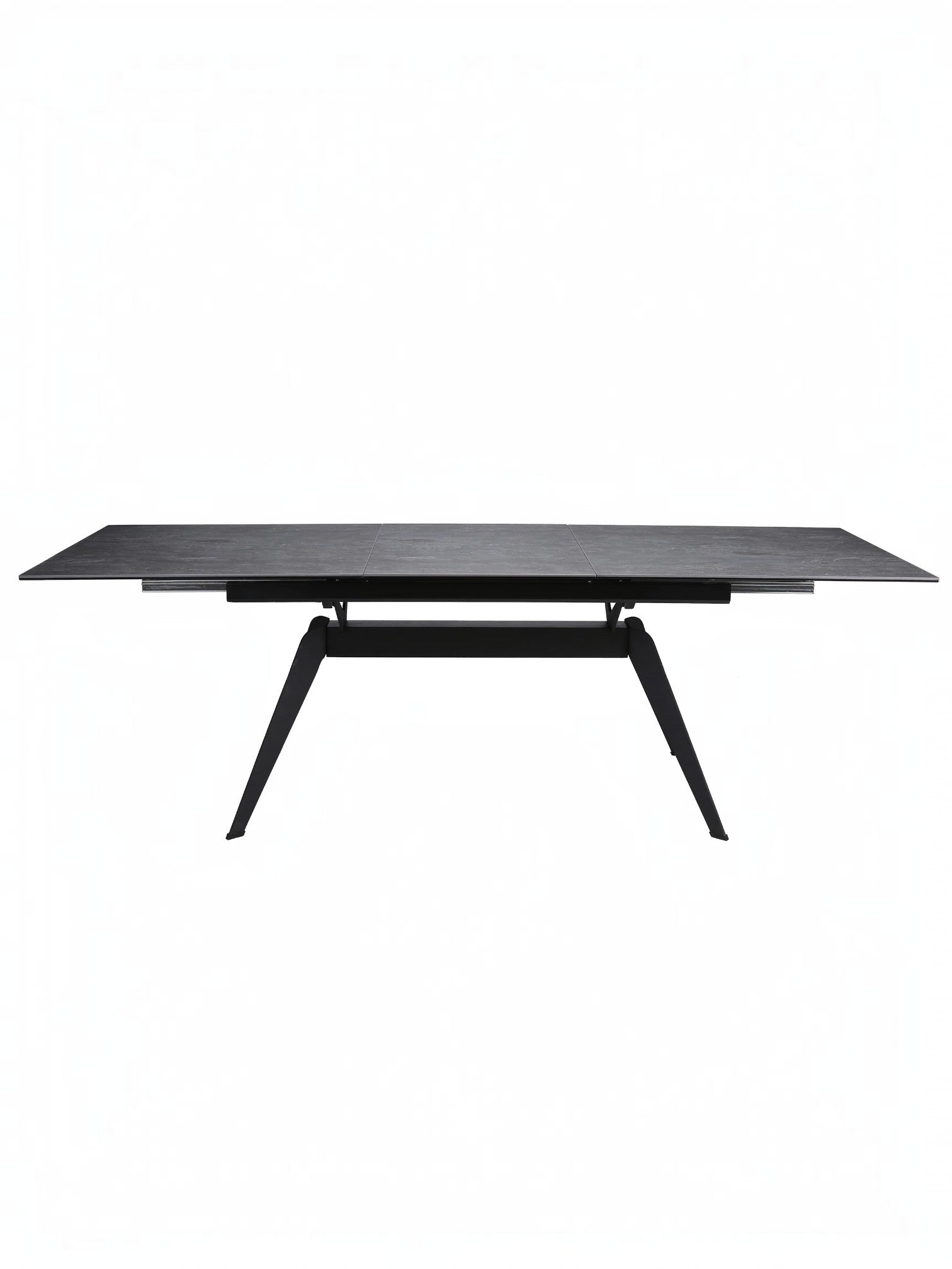 Table de salle à manger Liora TOCO Meubles en céramique grise extensible avec pieds en métal noir