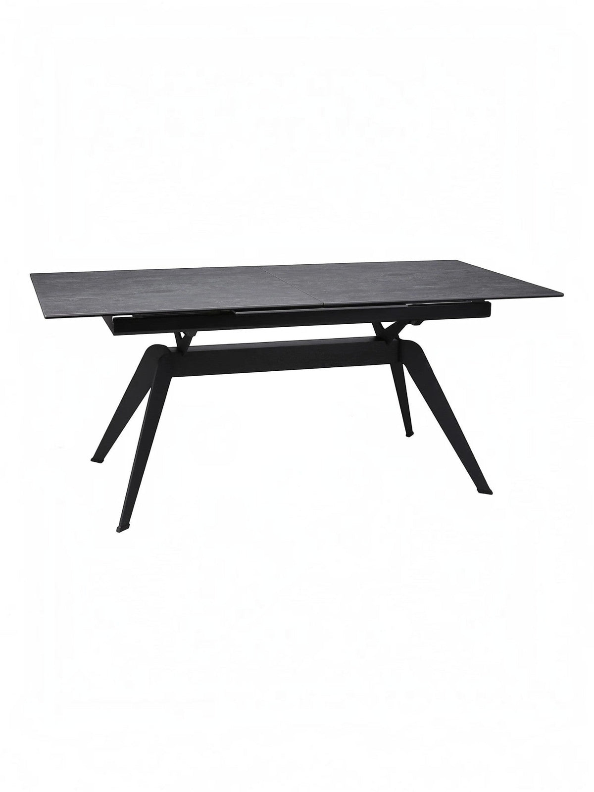 Table de salle à manger Liora TOCO Meubles en céramique grise extensible avec pieds en métal noir