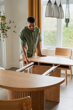 TOCO Meubles Table de salle à manger en chêne scandinave extensible, design moderne, bois clair