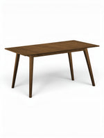 Table de salle à manger rectangulaire Diane en bois marron de TOCO Meubles, style mid-century, pieds effilés.