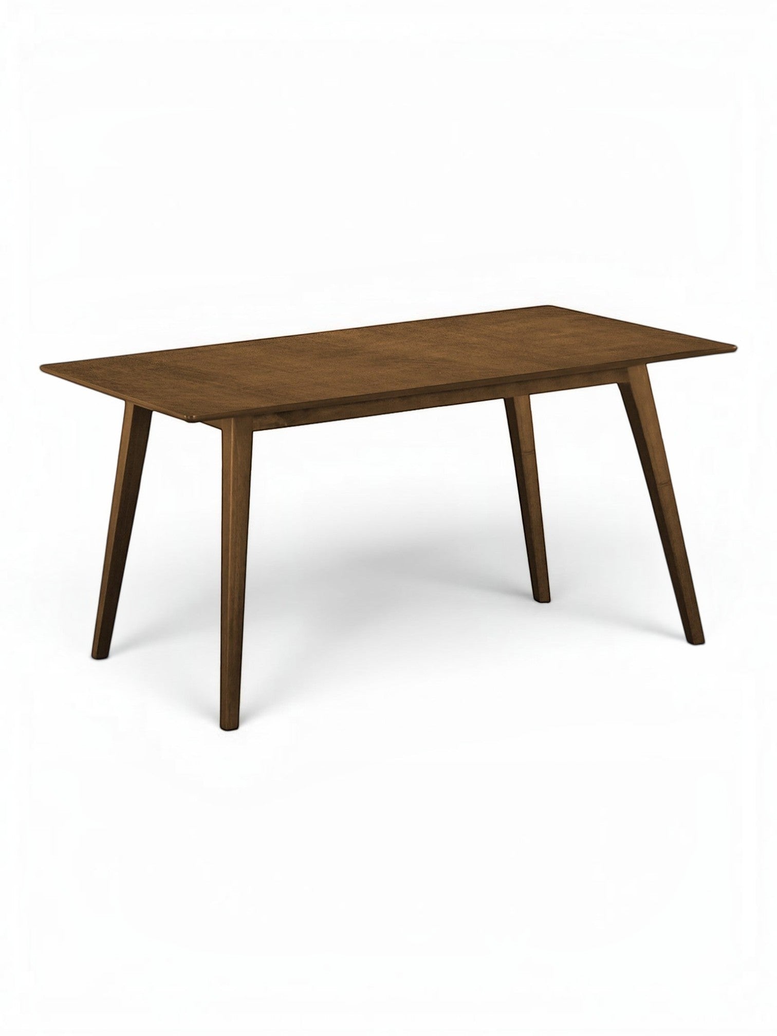Table de salle à manger rectangulaire Diane en bois marron de TOCO Meubles, style mid-century, pieds effilés.