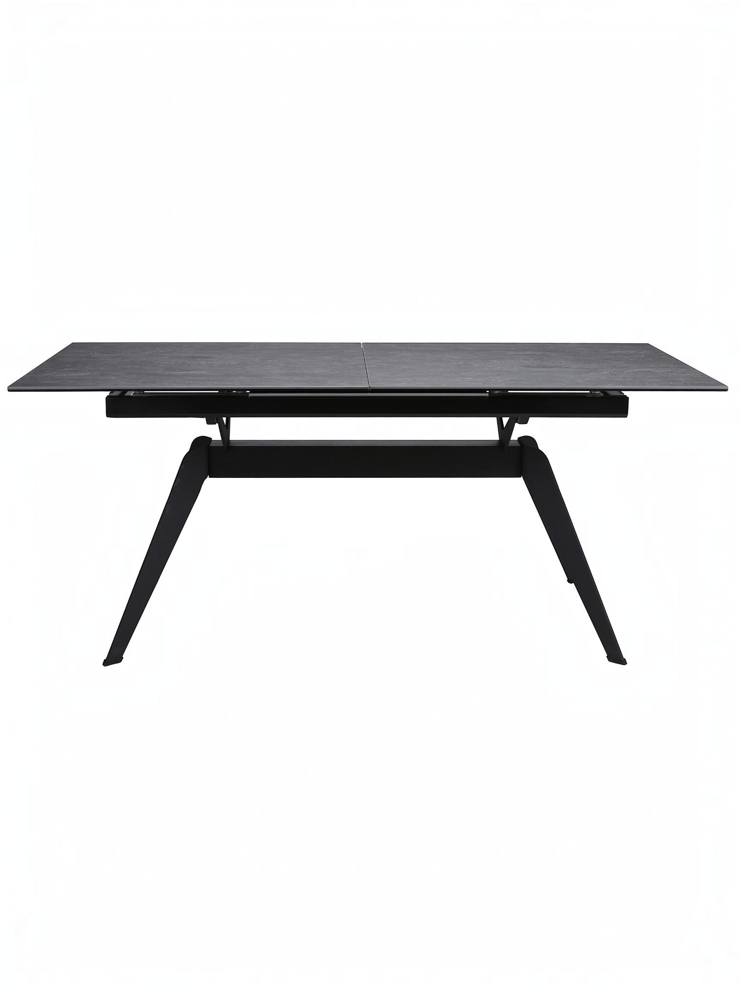 Table de salle à manger Liora TOCO Meubles en céramique grise extensible avec pieds en métal noir