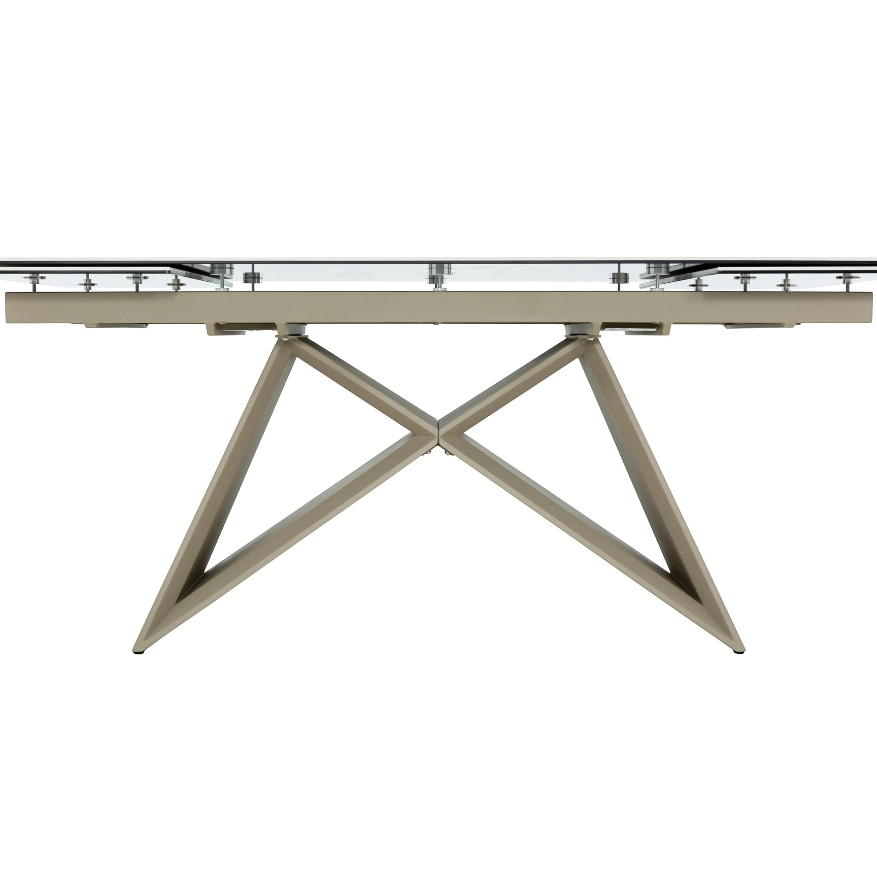 Table à manger TOCO Meubles Sinastra extensible plateau céramique effet marbre piètement kaki mat