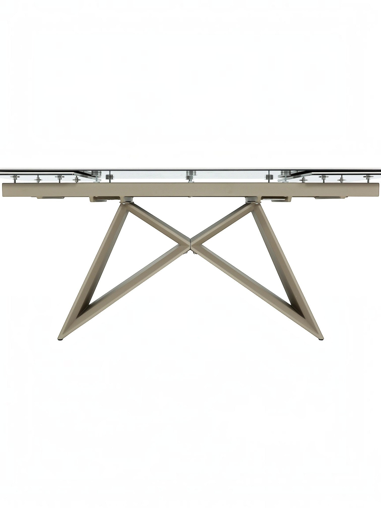 Table à manger TOCO Meubles Sinastra extensible plateau céramique effet marbre piètement kaki mat