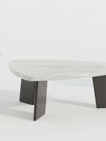 Ensemble de tables Hino TOCO Meubles avec plateau effet marbre gris et pieds noirs modernes