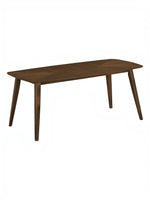 Table de salle à manger TOCO Meubles Diane en placage de noyer brun foncé avec pieds inclinés style mid-century