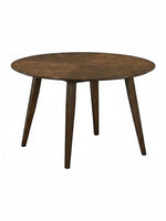 Table de salle à manger ronde Diane par TOCO Meubles en bois teinté foncé au style mid-century moderne