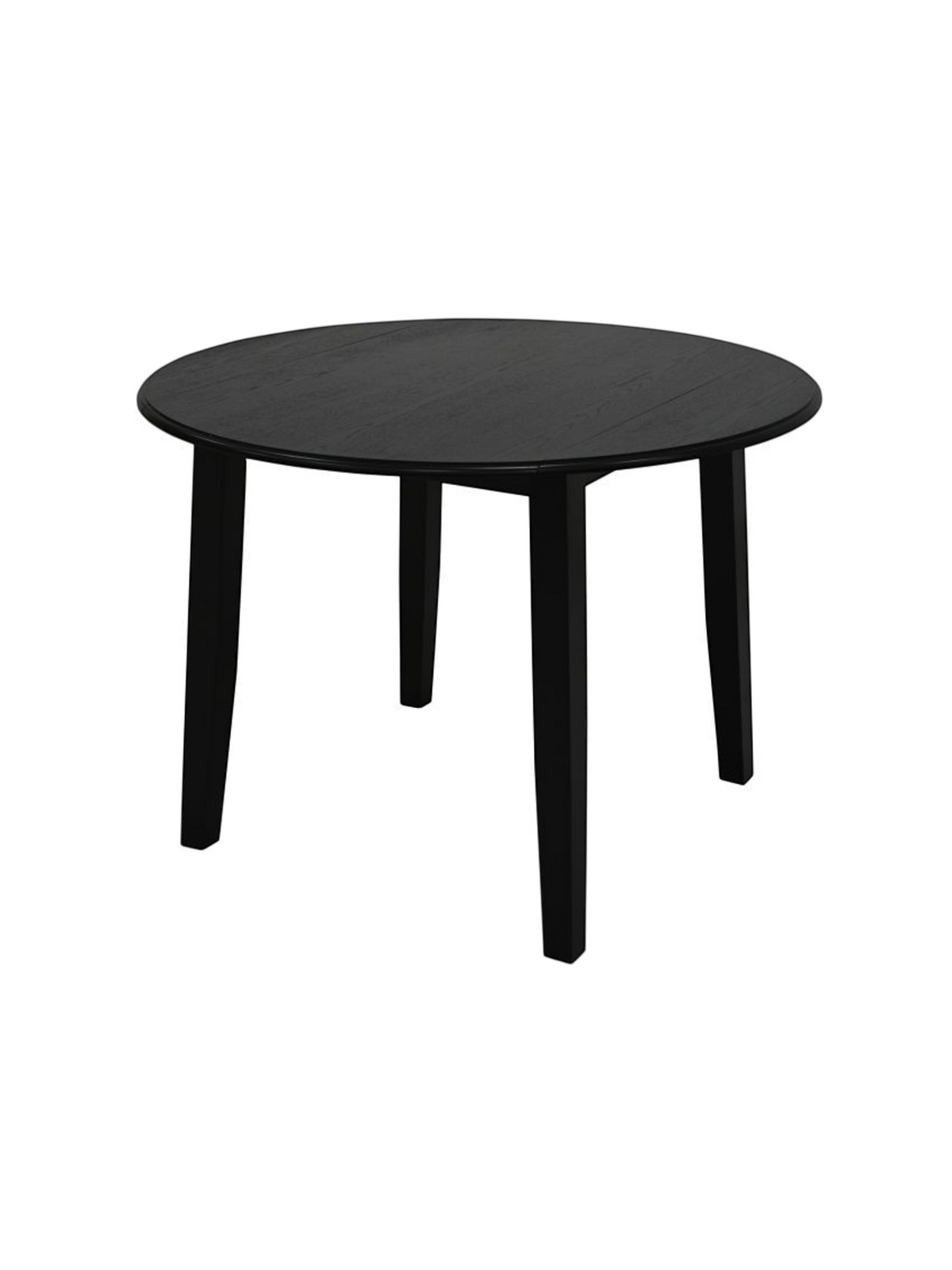 Table de salle à manger ronde noire Cora par TOCO Meubles avec plateau en placage de chêne et pieds en bois massif