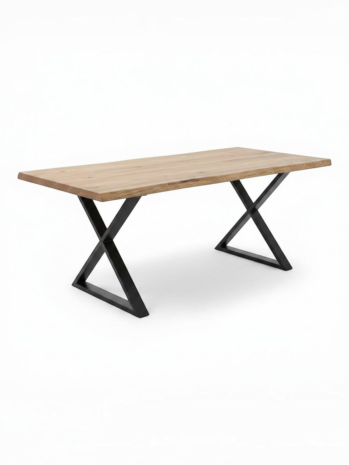 Table de salle à manger Nova TOCO Meubles en bois avec pieds en métal noir, style industriel moderne.