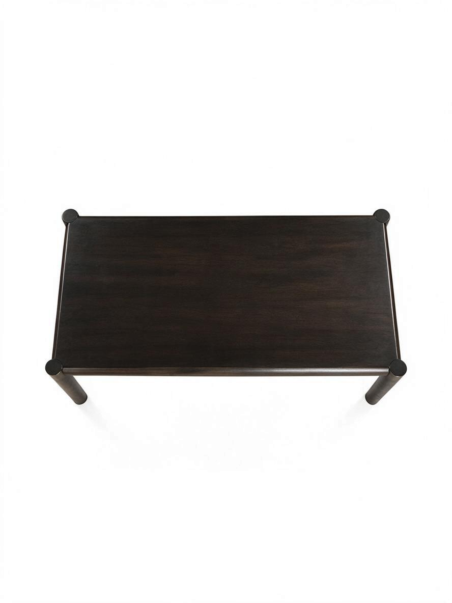 Table de salle à manger rectangulaire TOCO Meubles Avik en bois de manguier massif avec un fini noyer élégant