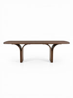 Table de salle à manger Tarin par TOCO Meubles en bois massif avec pieds incurvés design mid-century