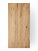 Table de salle à manger Nova par TOCO Meubles avec plateau rectangulaire en bois naturel aux bords irréguliers