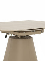 Table de salle à manger extensible Élise TOCO Meubles avec plateau beige et pied central conique robuste
