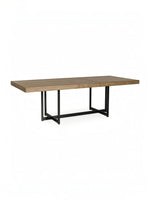 Table de salle à manger rectangulaire extensible TOCO Meubles en bois brun clair avec pieds en métal noir